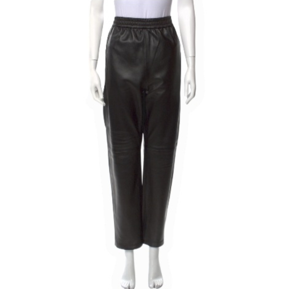 Co. Leather Straight Leg Pants - Black - SZ L